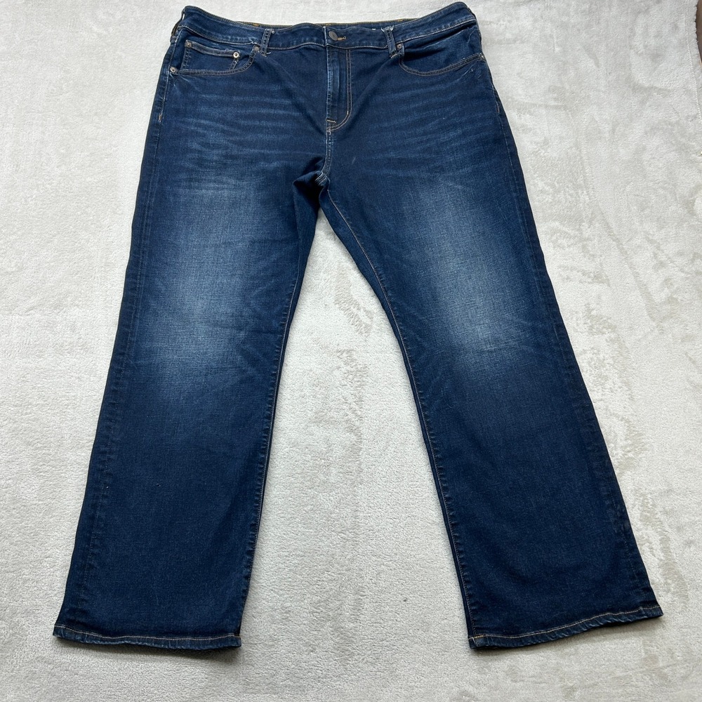 American Eagle Original Bootcut Jeans Men 36x30 Blue Dark Wash Stretch Whiskered